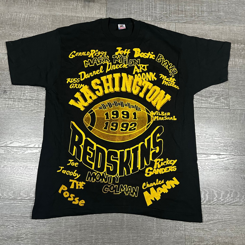 Vintage Washington Redskins 1991 1992 T-Shirt XXL Fruit of the Loom Made in USA